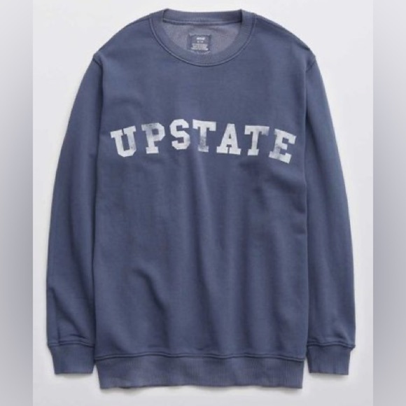 aerie Tops - Aerie Upstate Oversized Crewneck Preppy Collegiate Sweatshirt Faded Blue Size XS